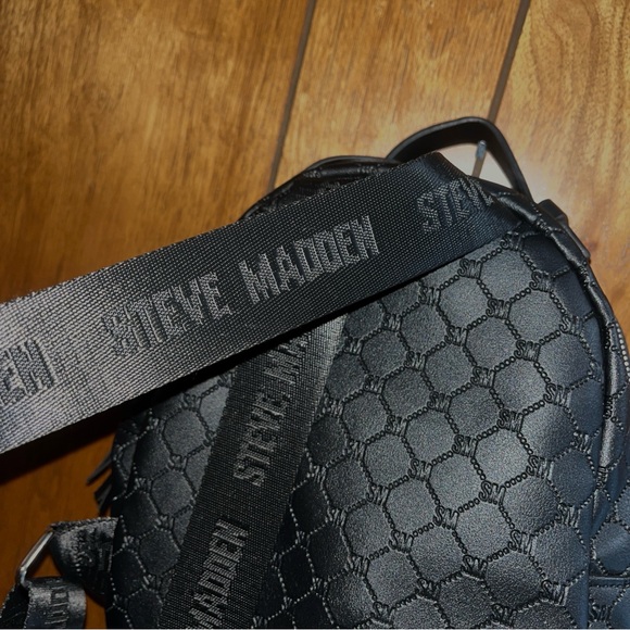 Steve Madden Black Textured Backpack - Picture 7 of 9
